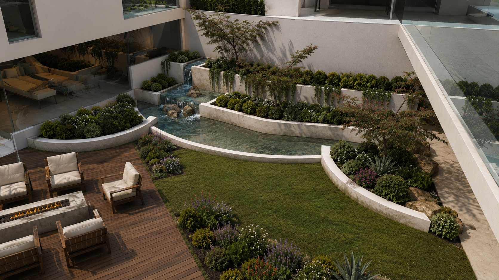 Bayadere fountain and deck