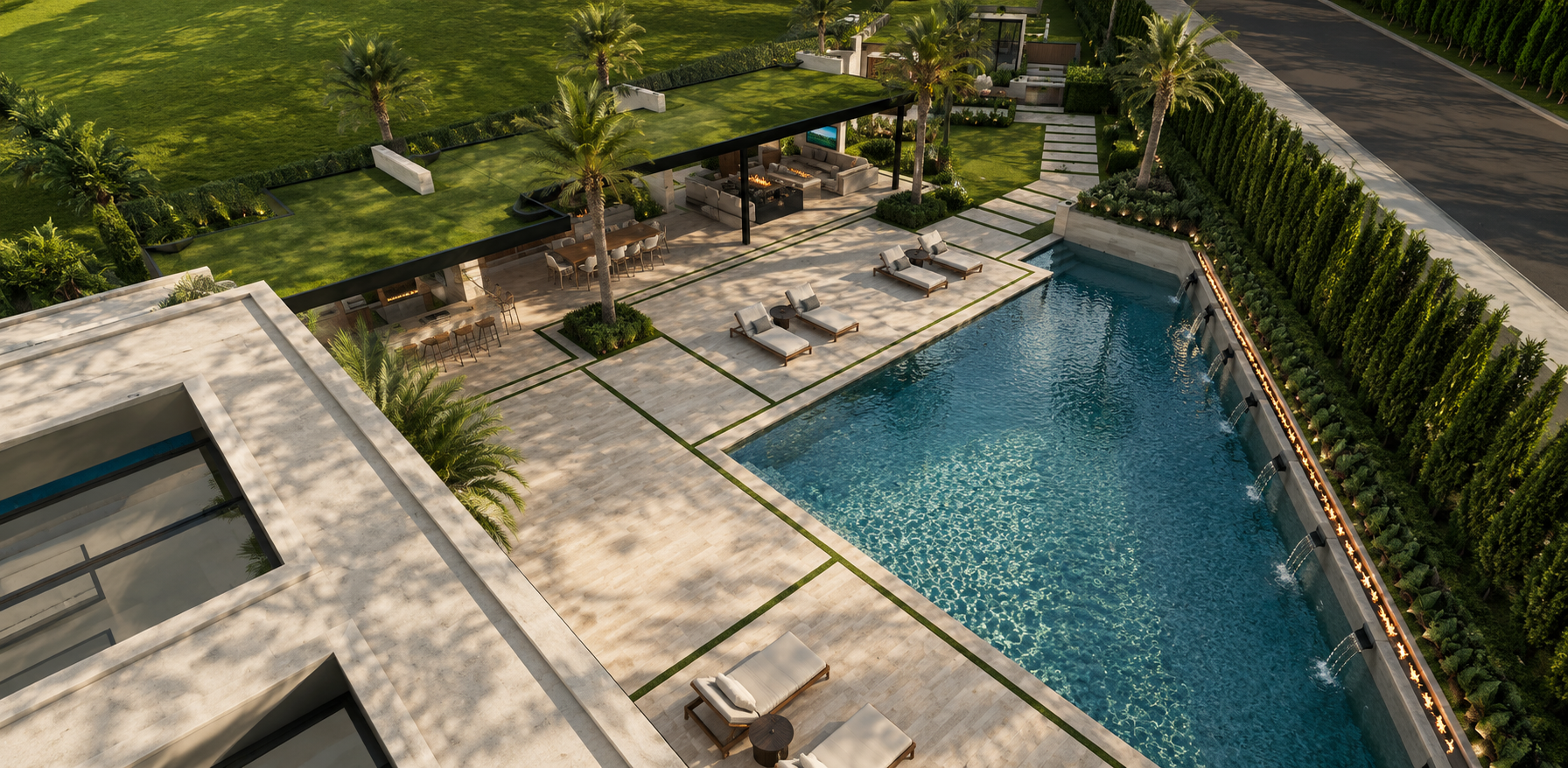 San Miguel rear yard and pool